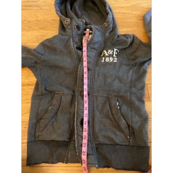Abercrombie & Fitch women's grey muscle y2k Hooded Jacket size small - Picture 7 of 10